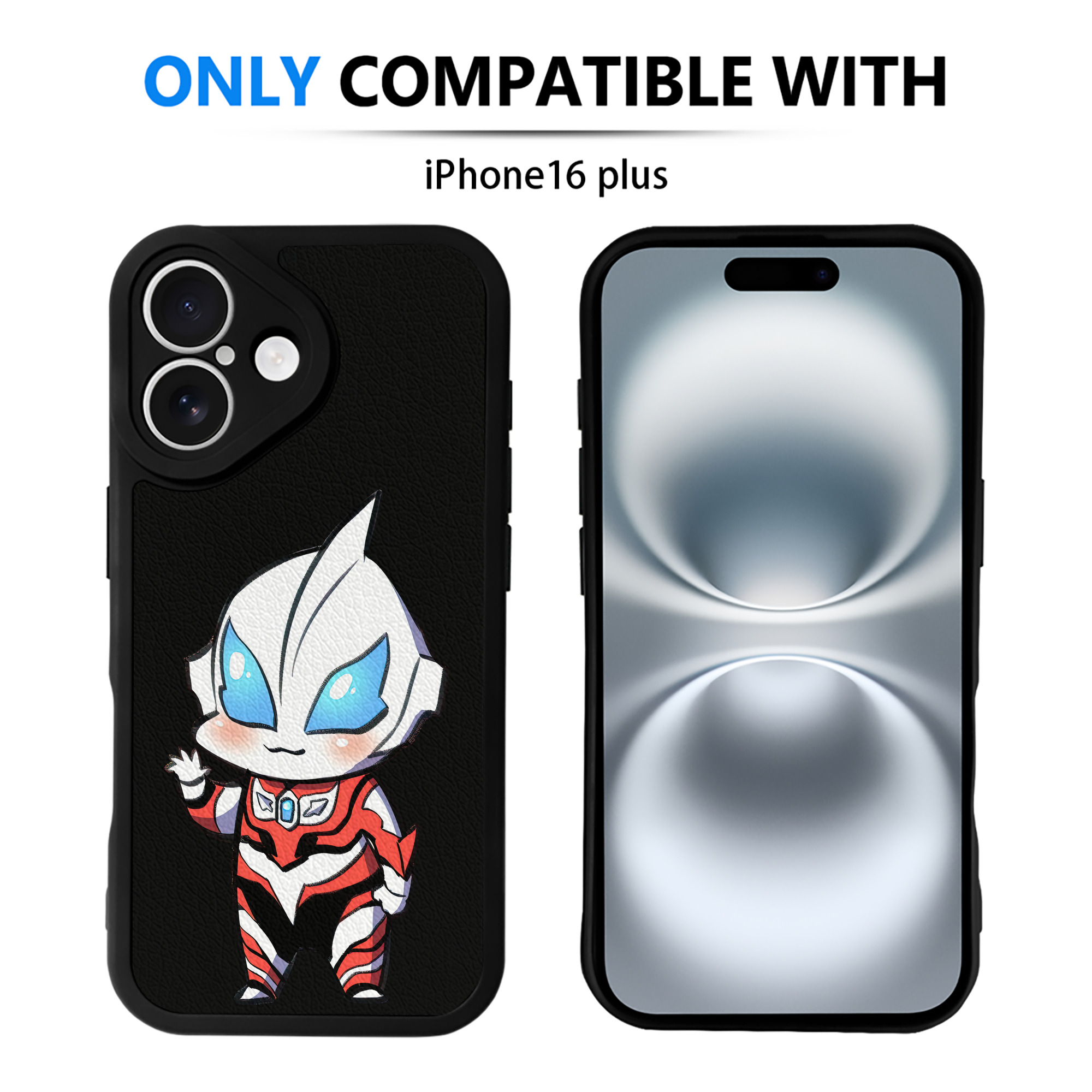 （画像用） ウルトラマン Ultraman 【iPhone 16シリーズ対応】シリコンスマホケース（レザー調） 材質：シリコン